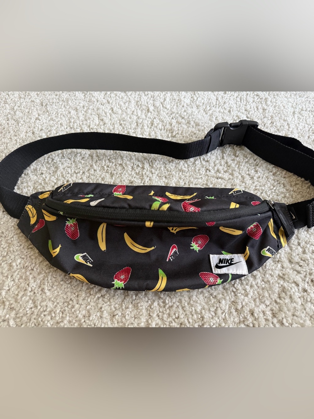 Nike Heritage Fruit Print Waist Fanny Sling Pack with Strawberry & Banana print